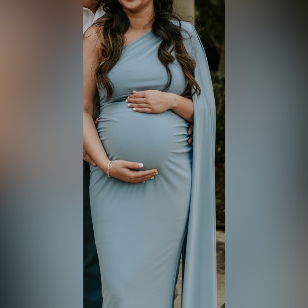 Elegant Blue Maternity Dress